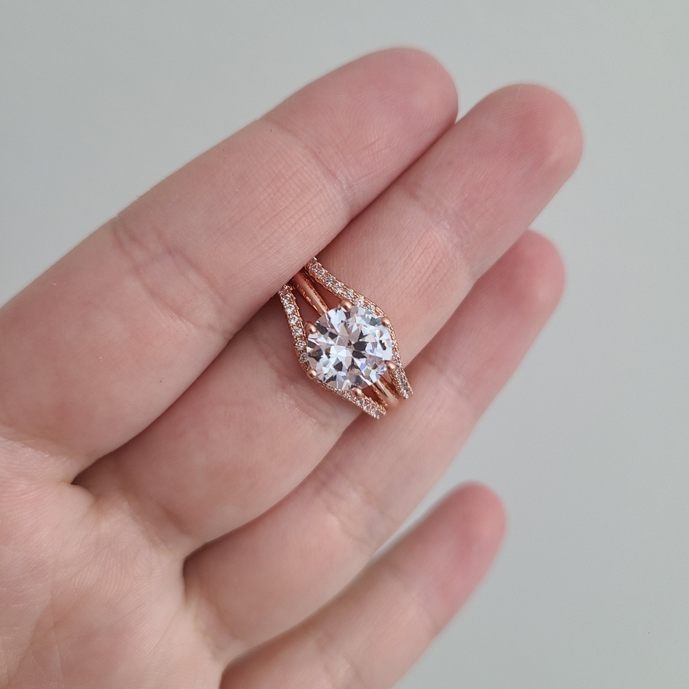 Rose Gold Engagement Fashion Ring